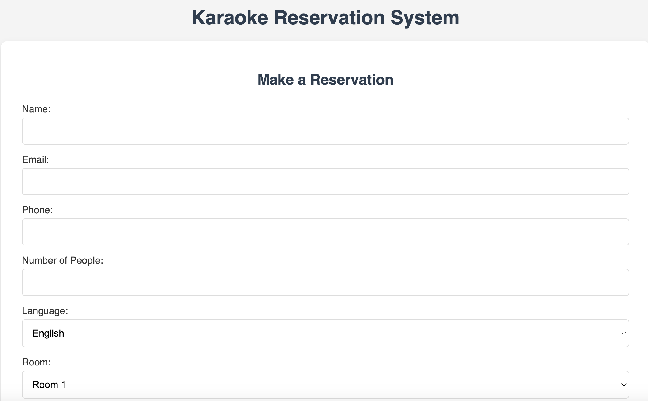 Karaoke Reservation System